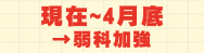 現在~4月底 弱科加強